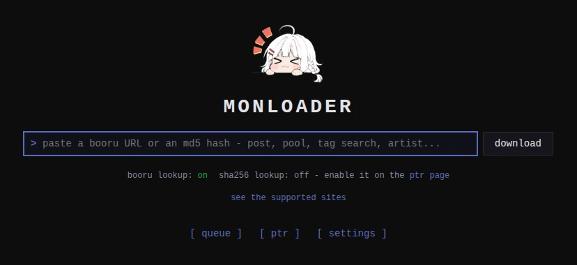 The monloader add page
