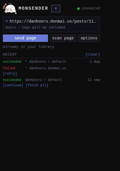 The monsender popup