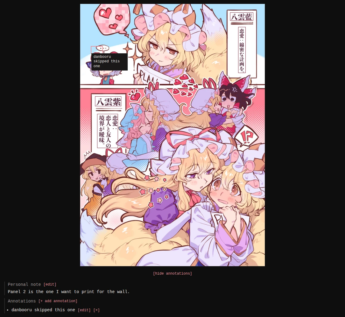 The personal note and annotations under the image