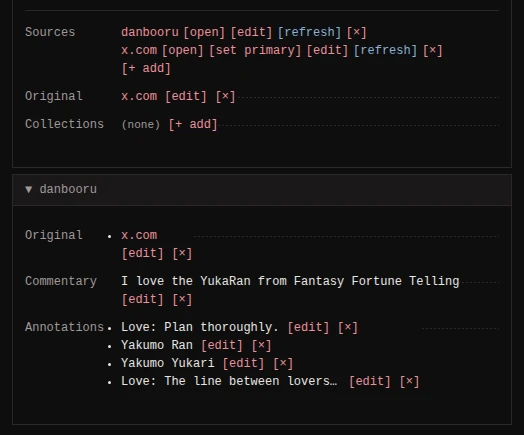 The Sources rows and the panel a source expands into