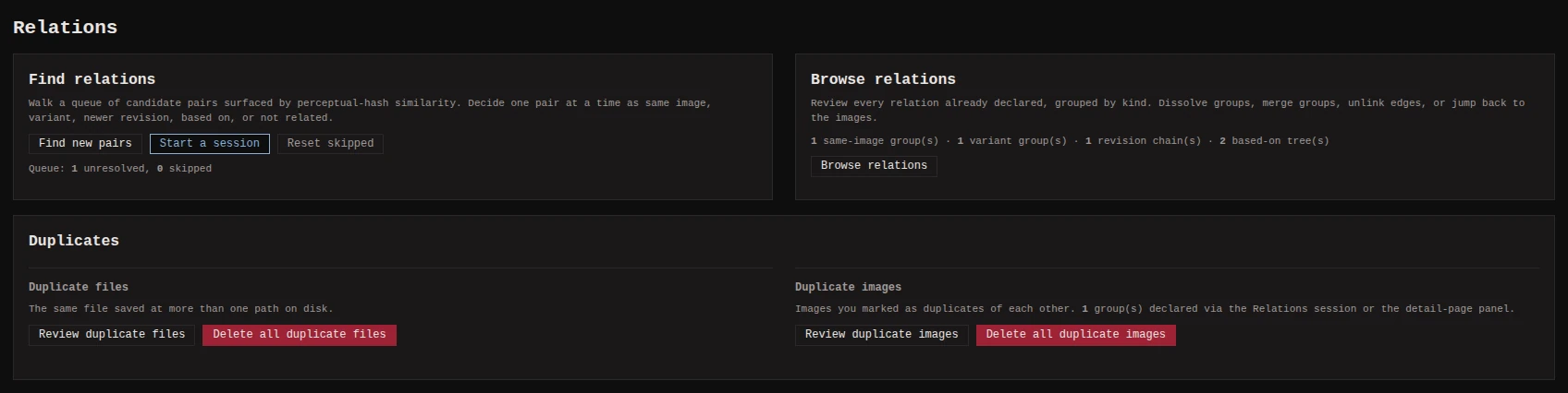 The Relations page